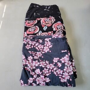 Charlies Project TC 16-22 Leggings‎ Lot of 3 Three Rose Cherry Blossom Bunny